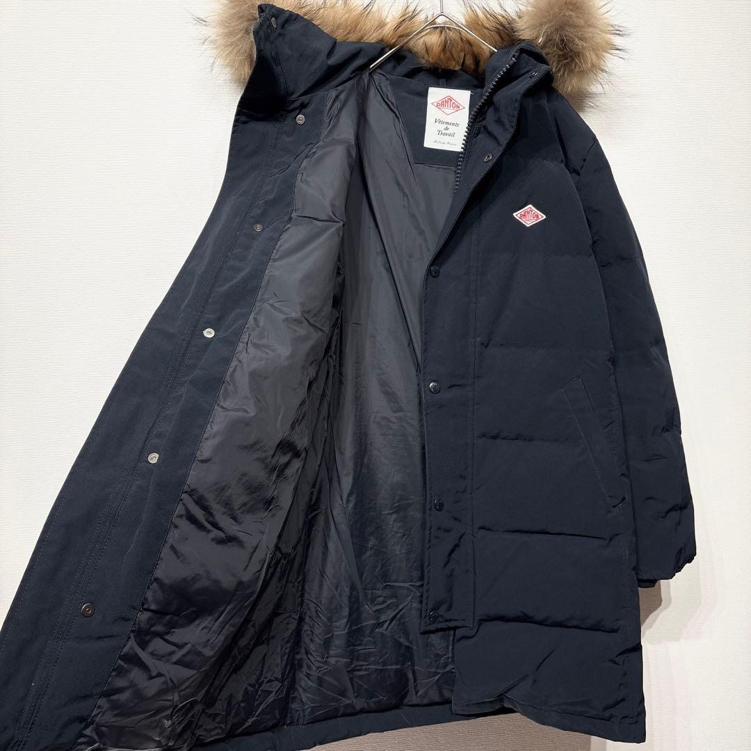 DANTON ダントン ダウンコート ネイビー L ジャケット タッサーダウン