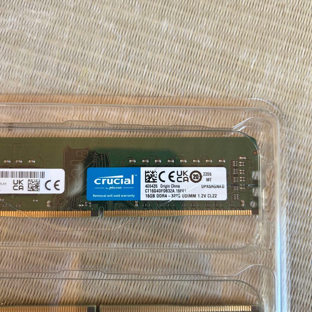 Crucial DDR4 メモリー 16G×2枚CT16G4DFRA32A
