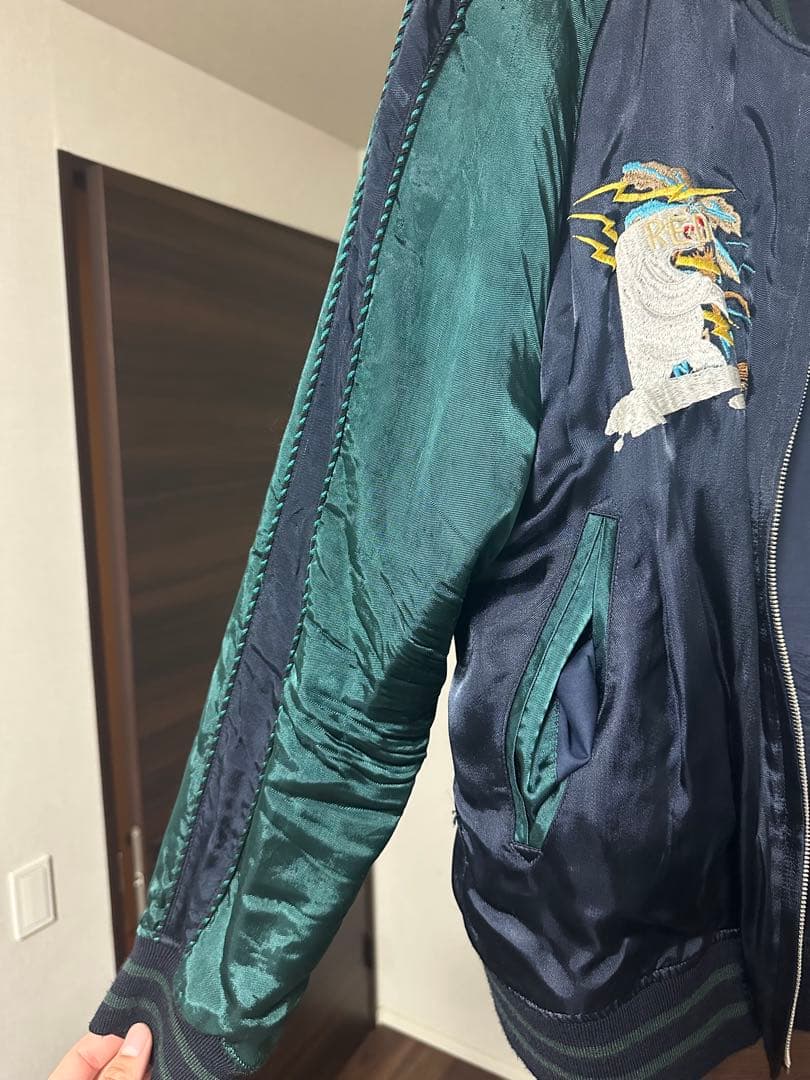 doublet 16AW/スカジャン/レーヨン/NVY刺繍/MIDWEST別注