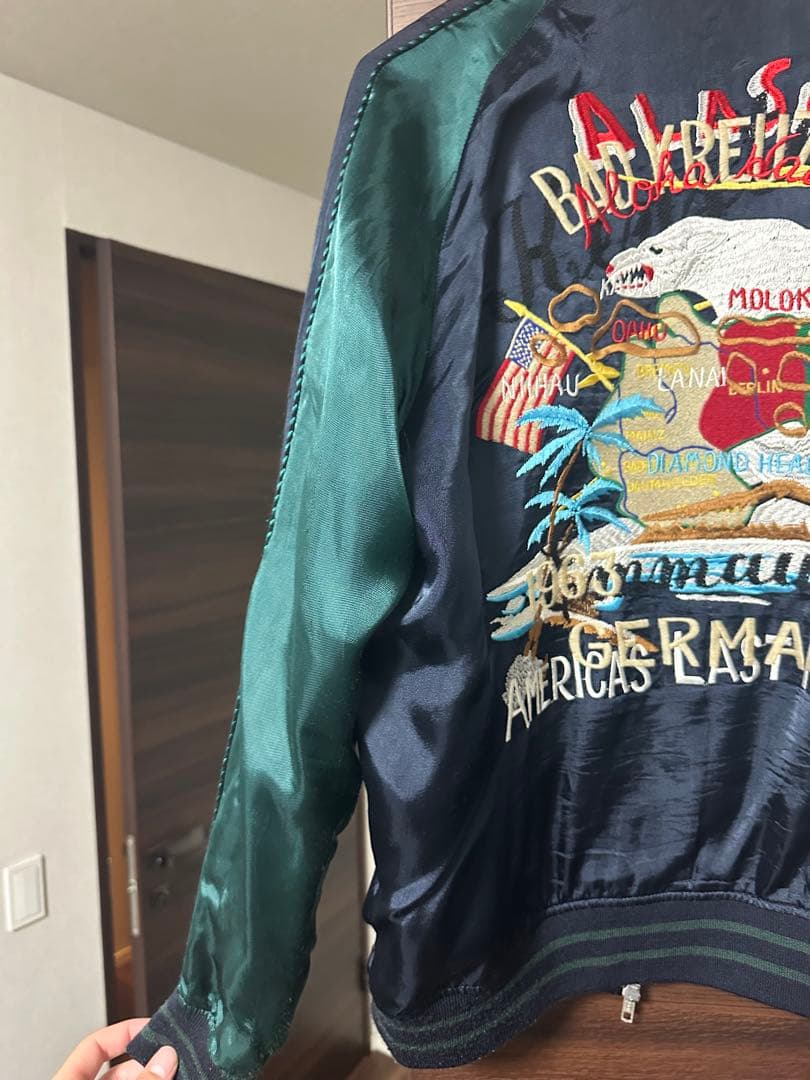 doublet 16AW/スカジャン/レーヨン/NVY刺繍/MIDWEST別注