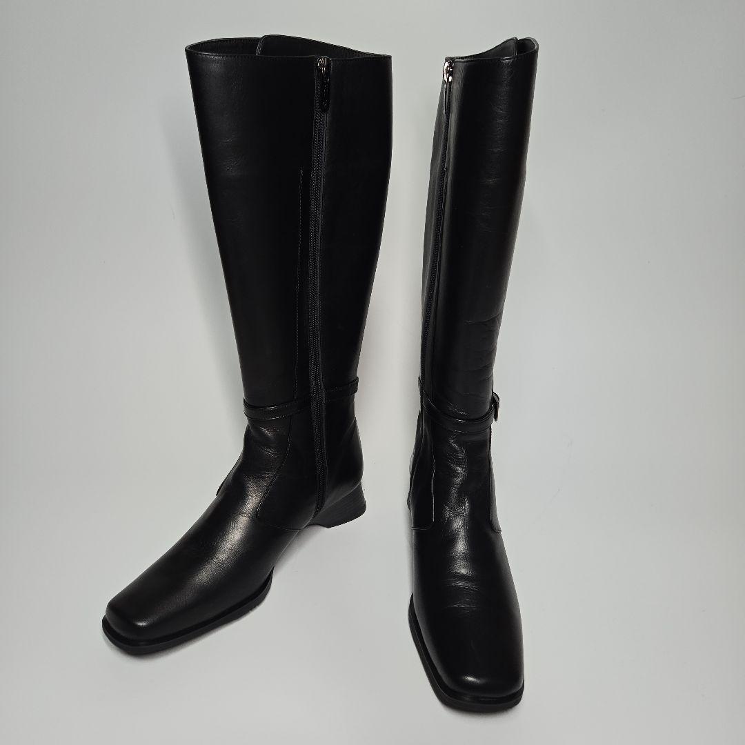 未使用 ASICS WALVAGE　サイドファスナー ロングブーツ 23.5cm