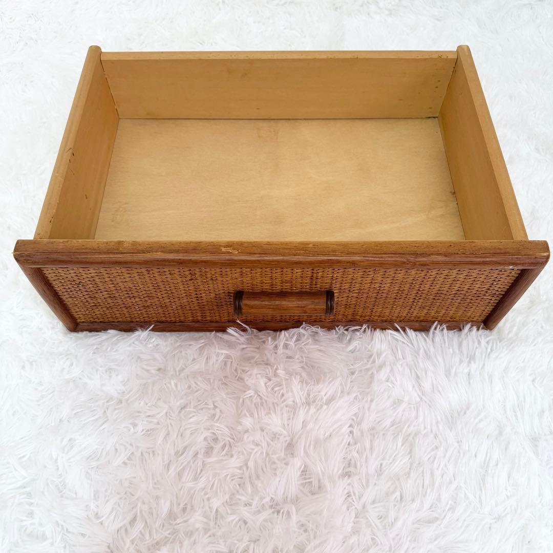 【美品】ラタン 5段チェスト 籐製 引き出し収納 アンティーク