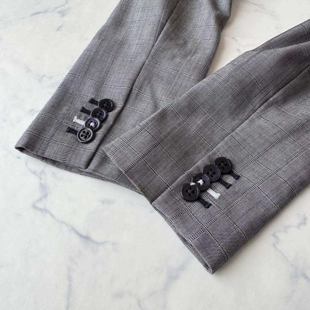 ポールスミス ウール シルク セットアップ パンツスーツ チェック 裏地花柄 L