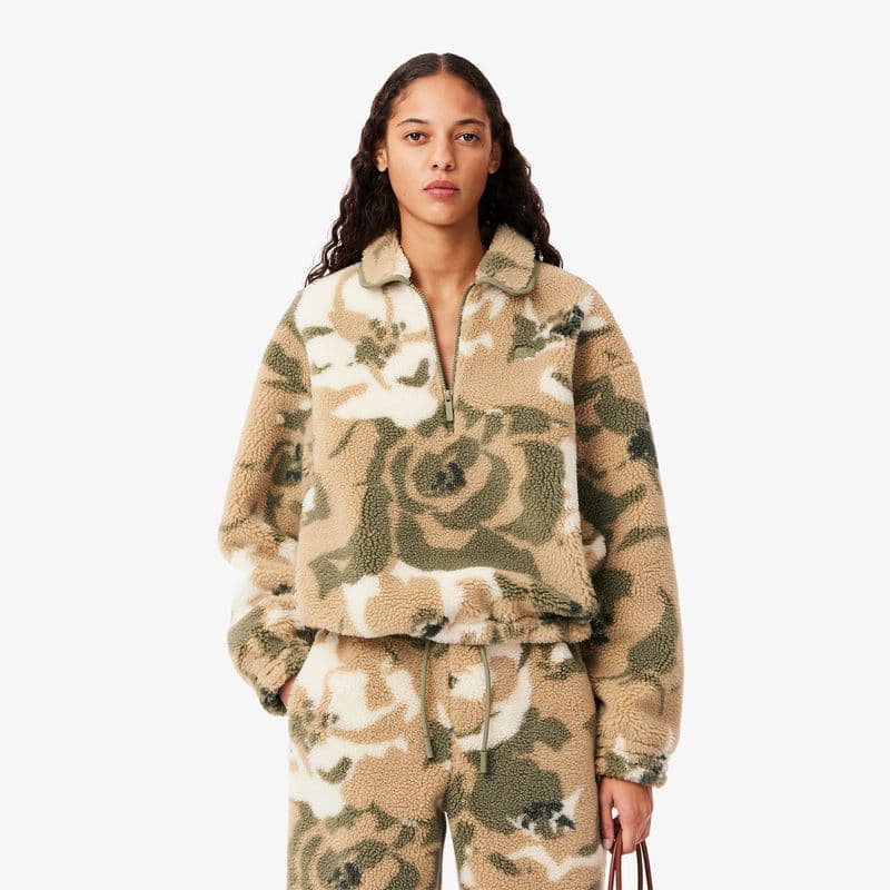 ラコステ ボア フリース プルオーバー ハーフジップ