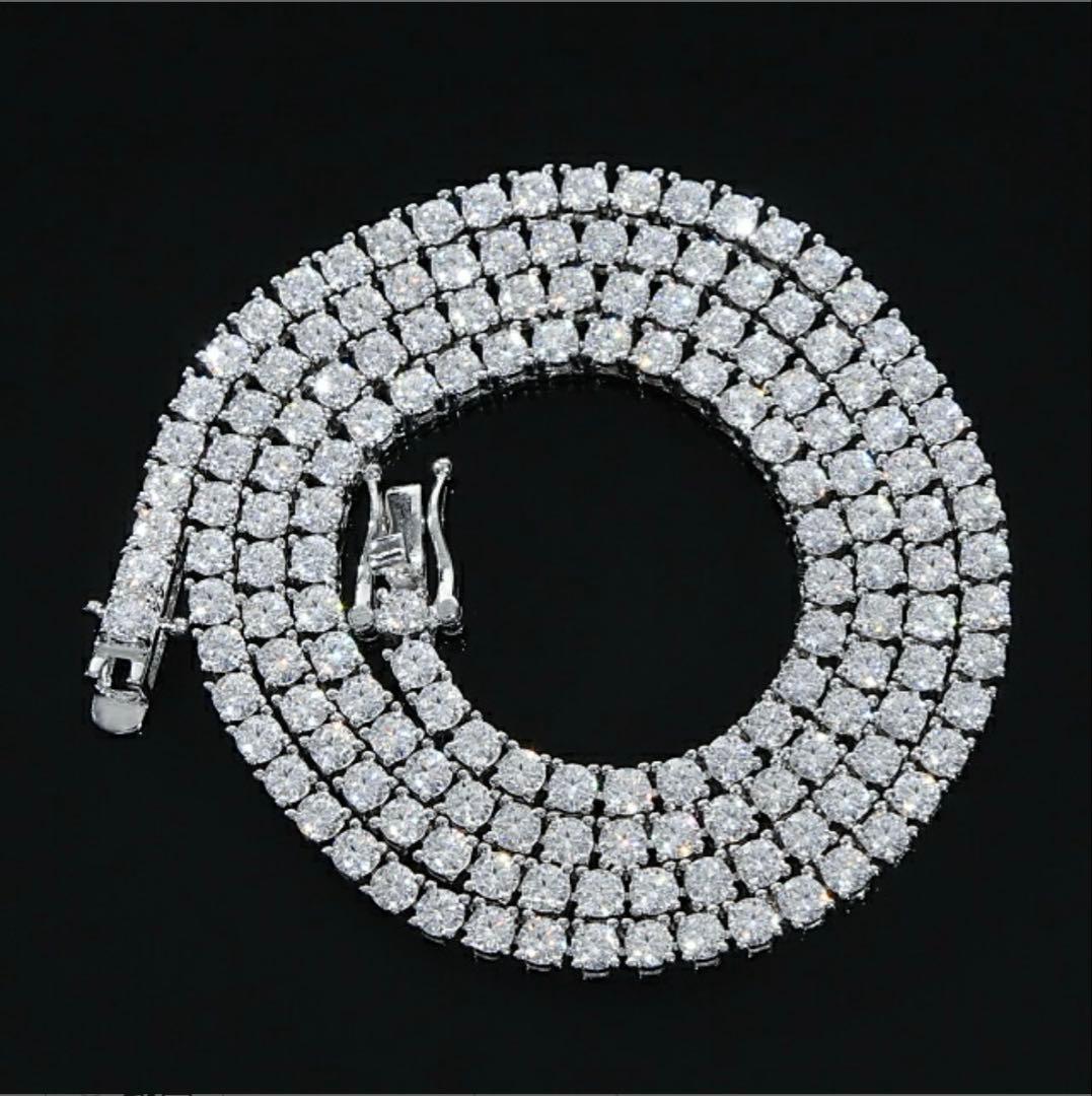 最終値下げモアサナイト テニスチェーンネックレス2mm