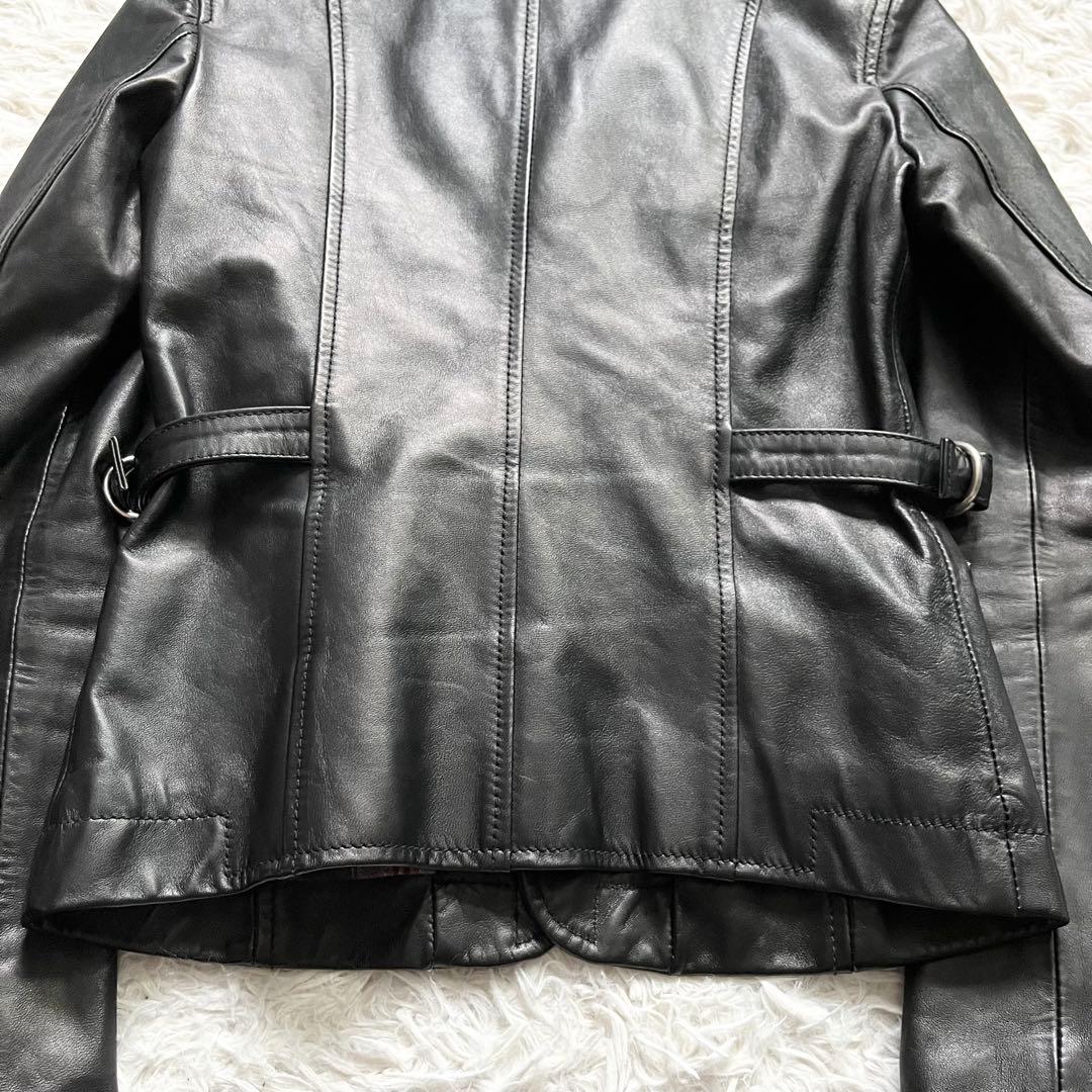 極美品■ディースクエアード　馬革　ホースハイド　レザージャケット　黒　40