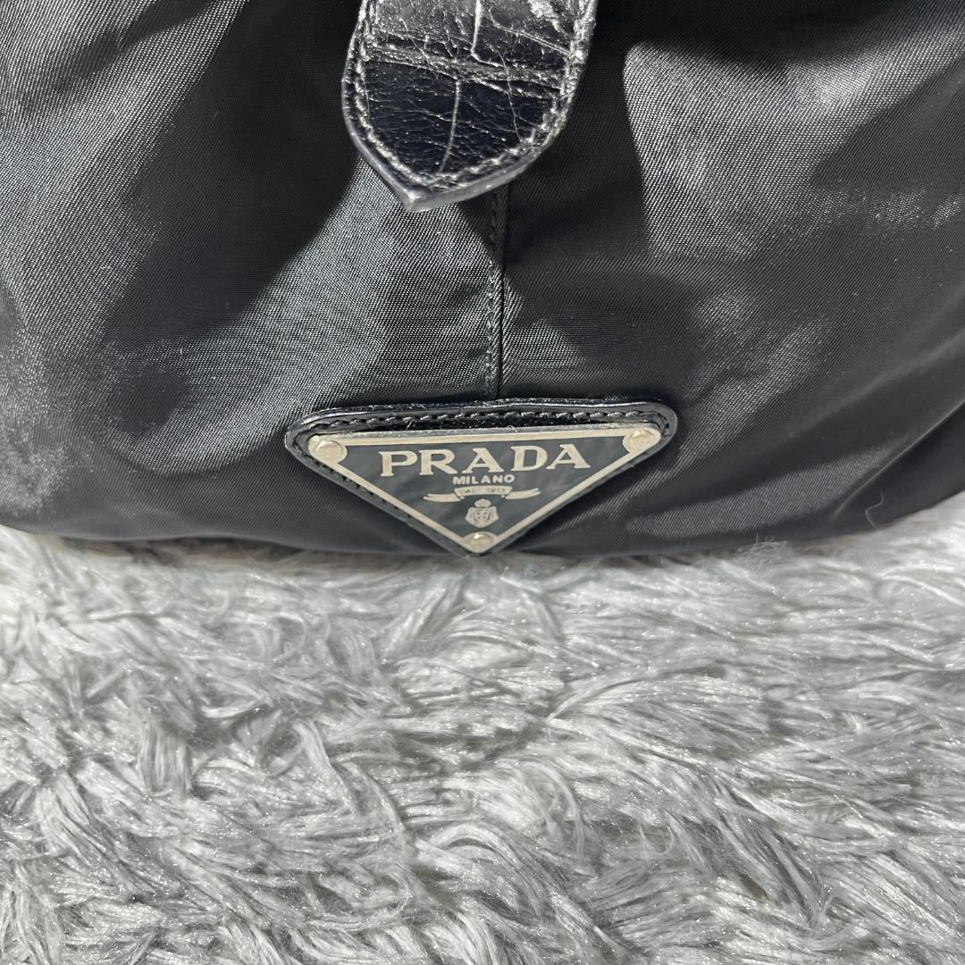 [大人気]　プラダ　ＰＲＡＤＡ　ボストンバッグ　三角ロゴ　ナイロン　ブラック
