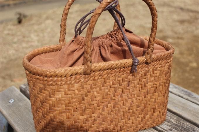 最高 山葡萄 蔓 かごバック 籠 巾着 職人の手作り かご バック
