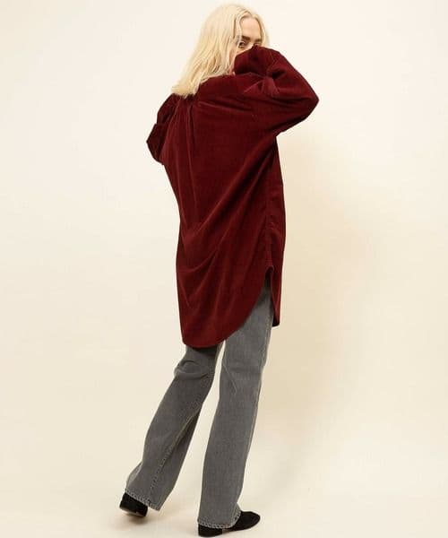 Attick by Johnbull　バーガンディ コーデュロイ シャツ