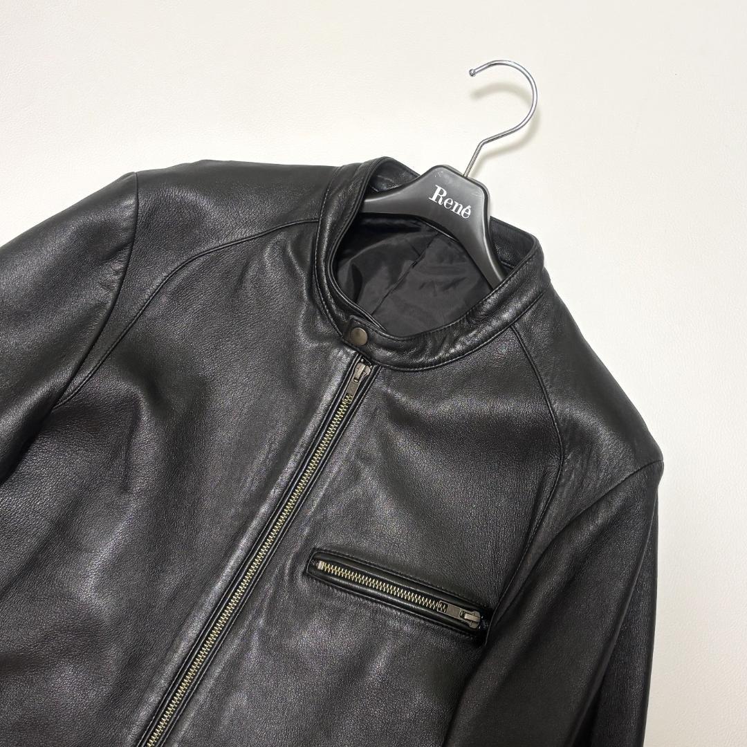 THE SHOP TK シングルライダースジャケット ラムレザー XL ブラック