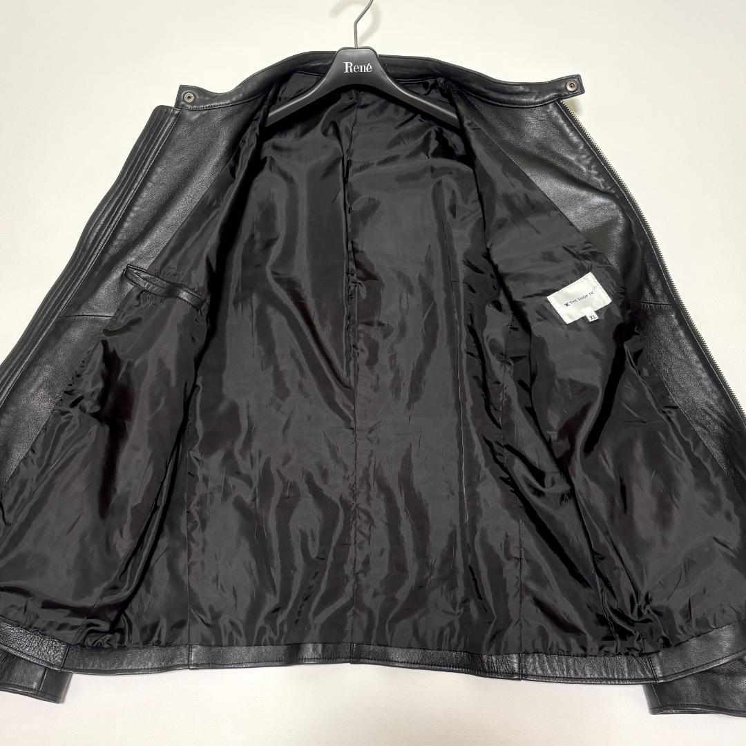 THE SHOP TK シングルライダースジャケット ラムレザー XL ブラック