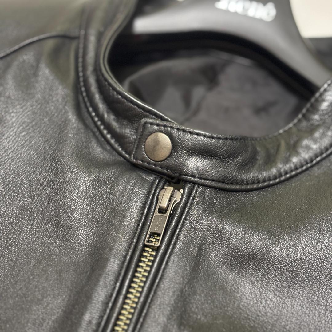 THE SHOP TK シングルライダースジャケット ラムレザー XL ブラック