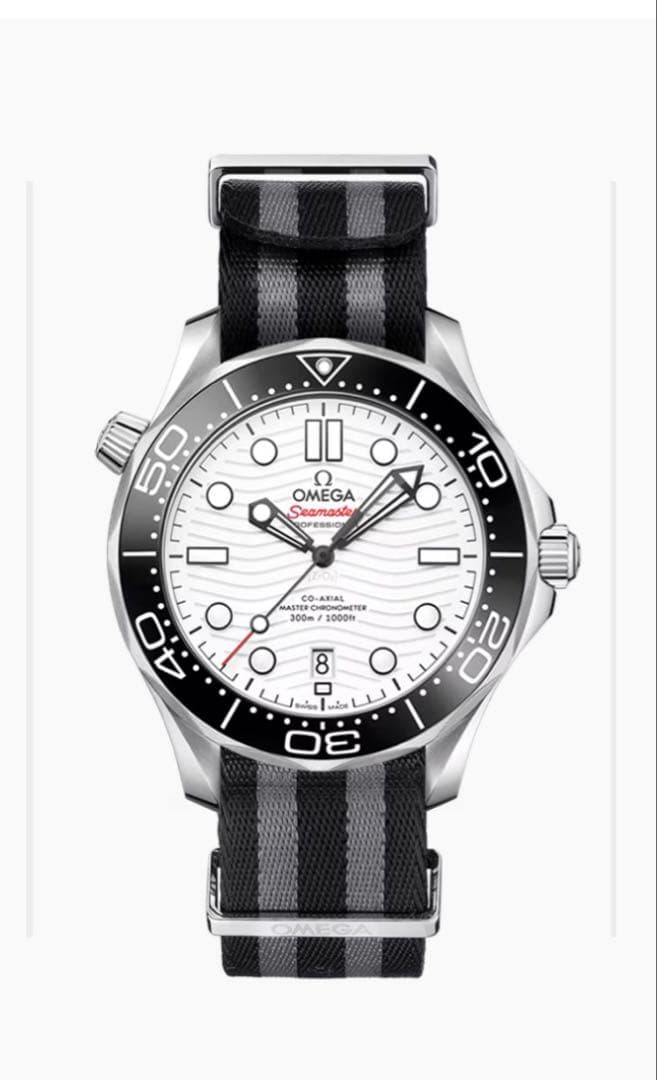 OMEGA NATOストラップ ブラック・グレー 19-20mm