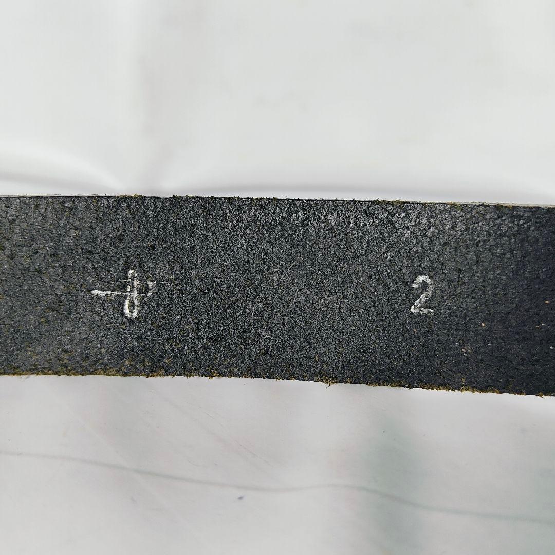 【美品】シルバープレートバックル × ブラックドレスベルト 高級極厚ステアベルト