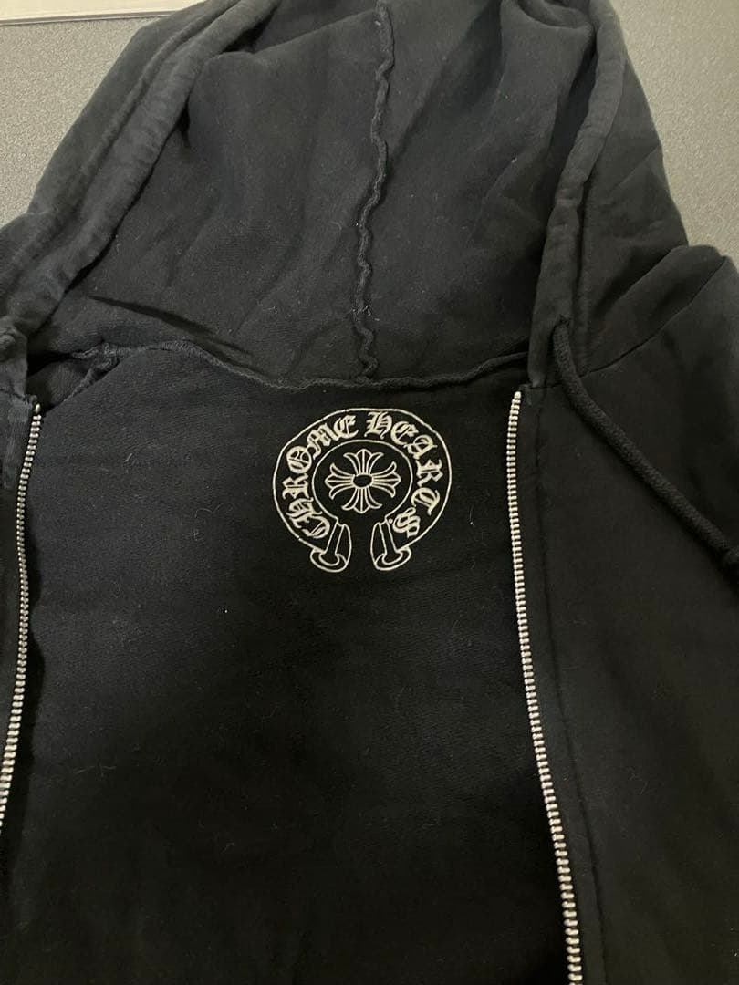 クロムハーツ　ブラックパーカー バック&アームプリント　US XS