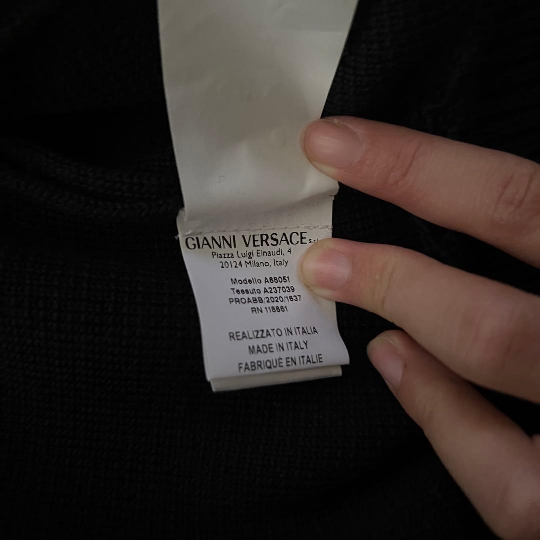 現行品 ヴェルサーチ ニットジャケット パーカー ブラック 黒 44 S〜M相当