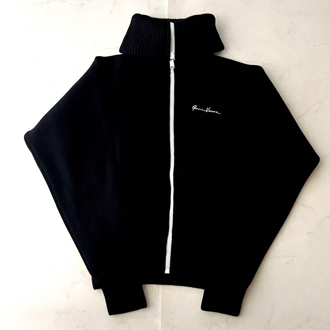 現行品 ヴェルサーチ ニットジャケット パーカー ブラック 黒 44 S〜M相当