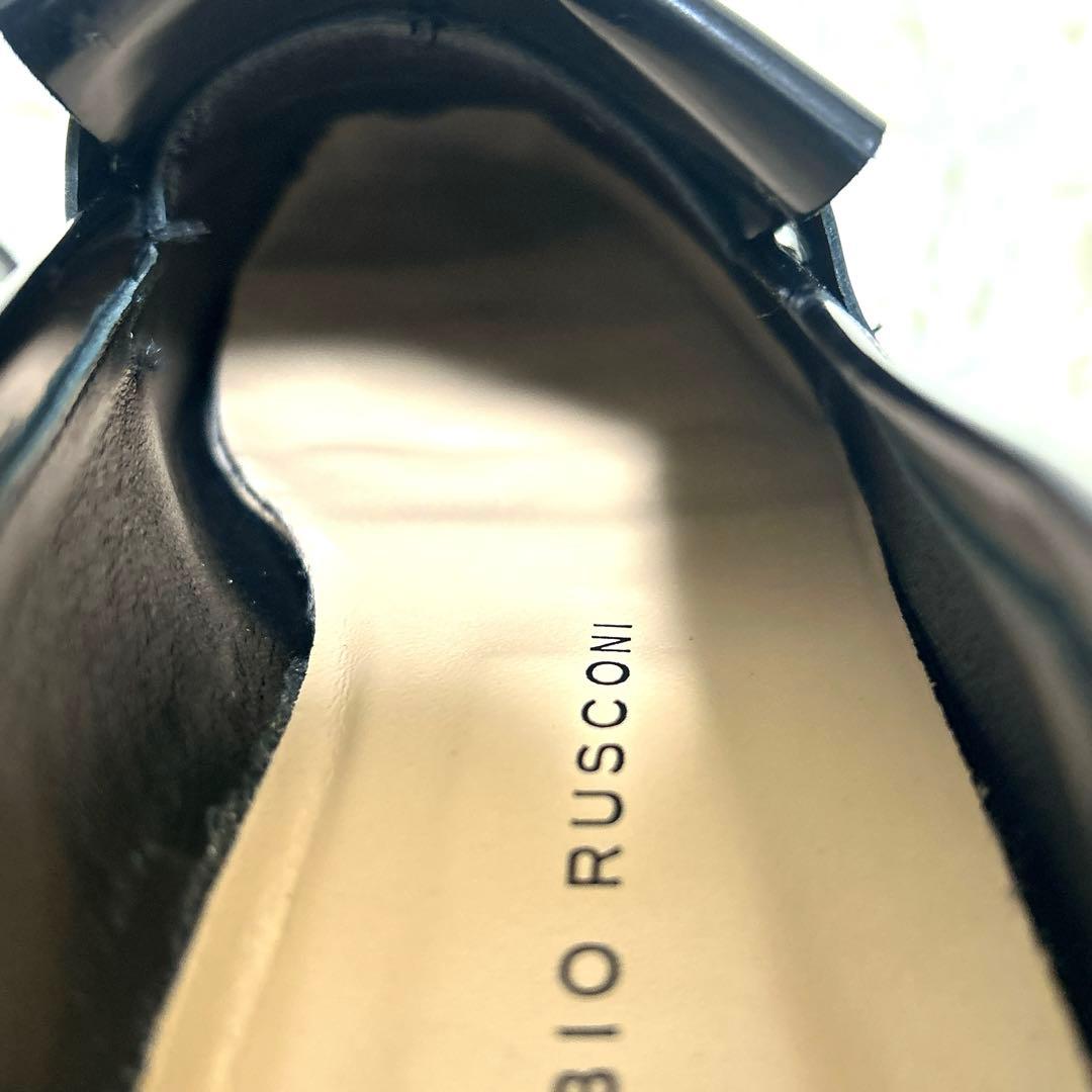 【FABIO RUSCONI】タンクソールキルト付きローファー 37 ブラック