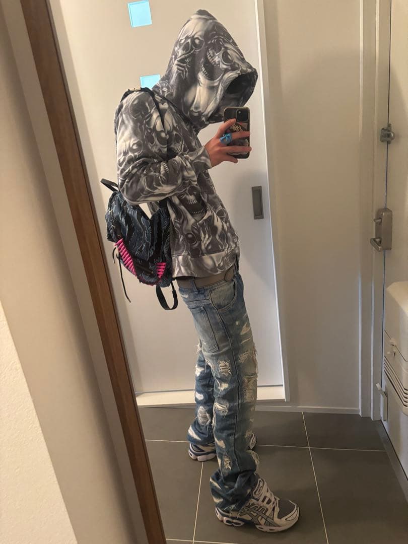 SKINS スキンズ　ハードダメージ加工デニム　3