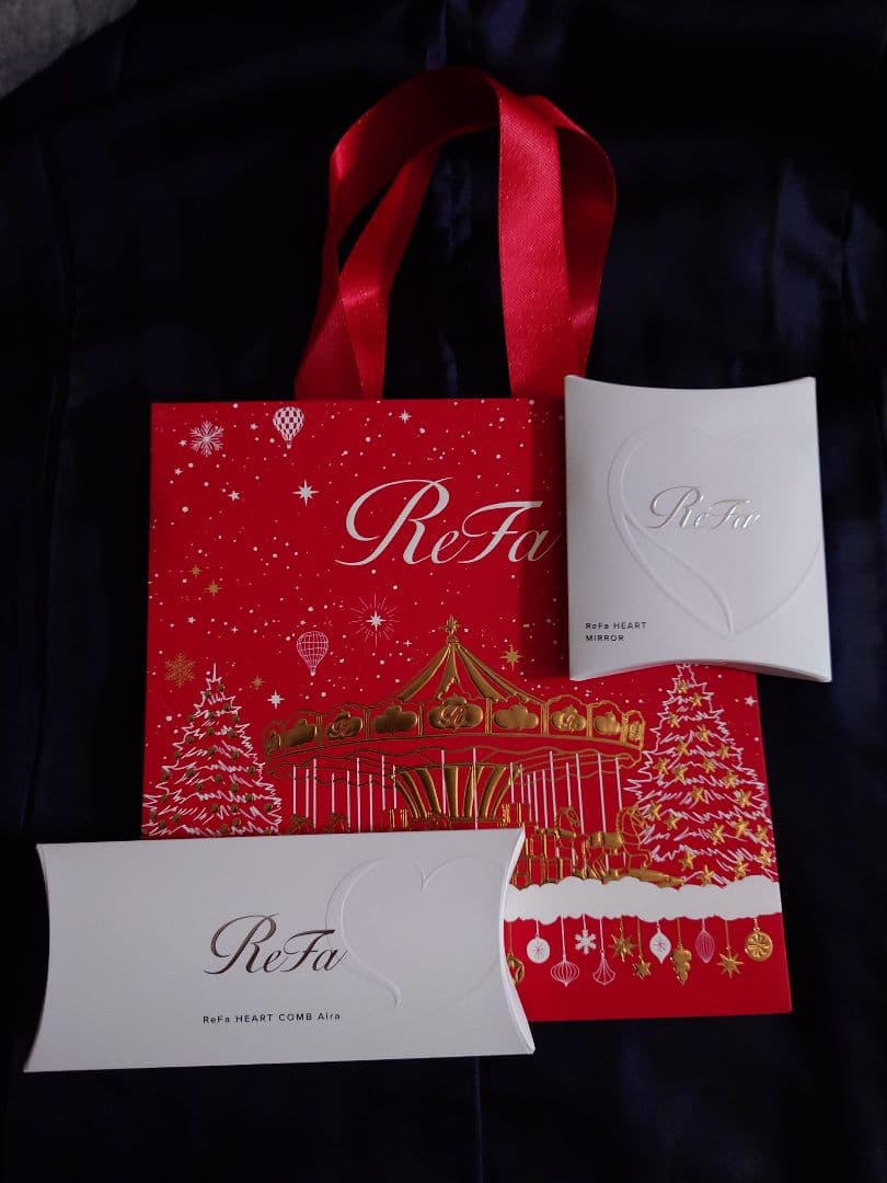 ☆銀座店先行☆新品未開封ショッパー付　リファハートコーム＆ミラー　シルキーブルー