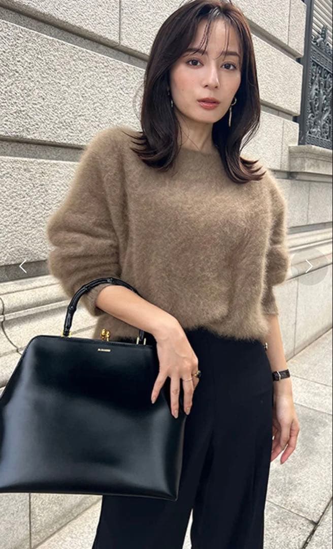 anuans ラクーンボートネックニットプルオーバー （BROWN）