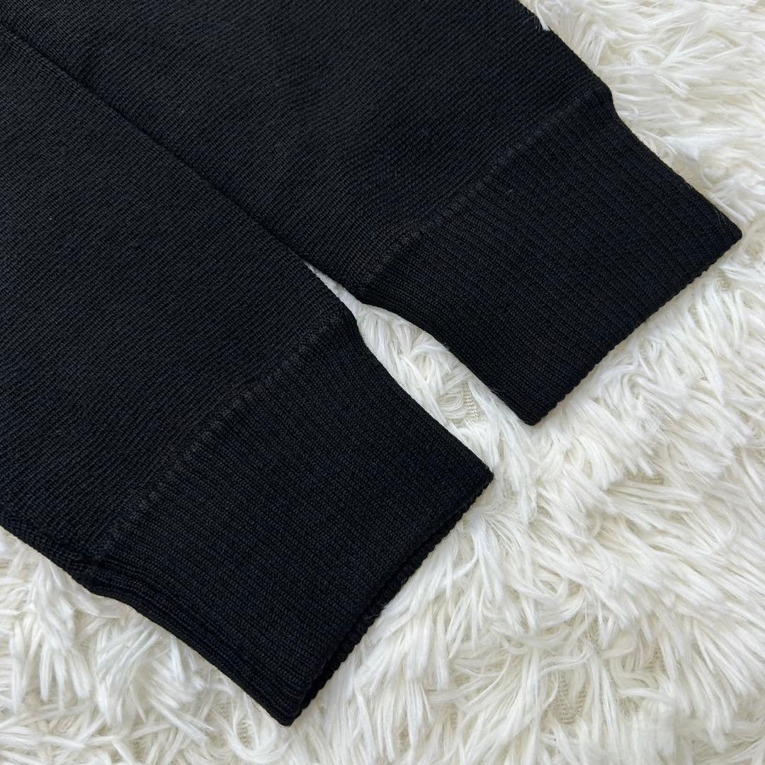 【極美品/L】バーバリー ブラックレーベル ニットブルゾン ウール スエード 黒