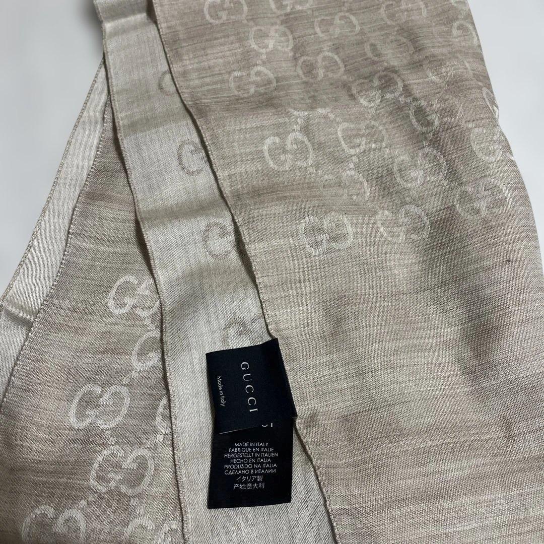 GUCCI ベージュ GGロゴ ストール
