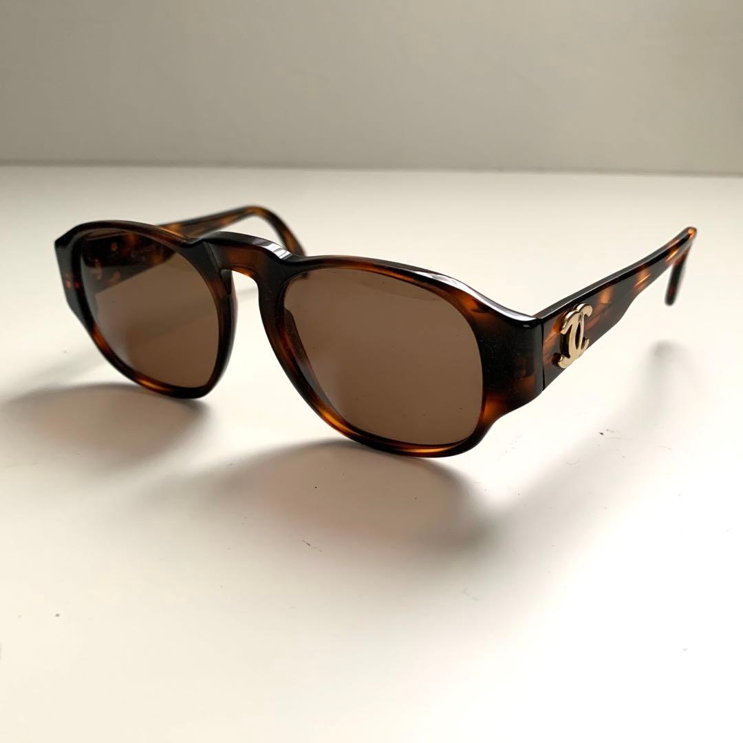 CHANEL シャネル ゴールド金具ロゴ 鼈甲 サングラス フレーム