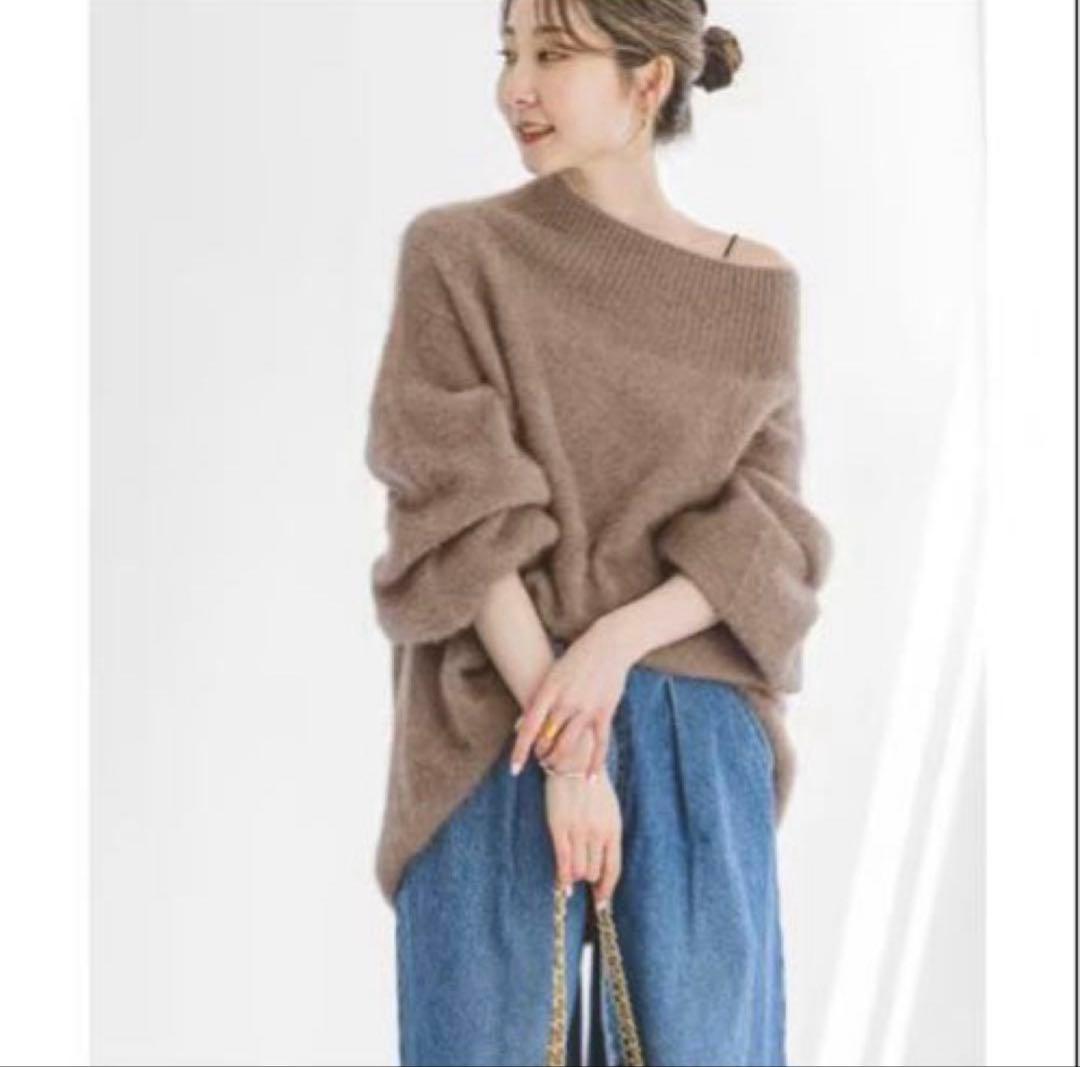 ノーブル　定価3万　ファーニットオフショルプルオーバー