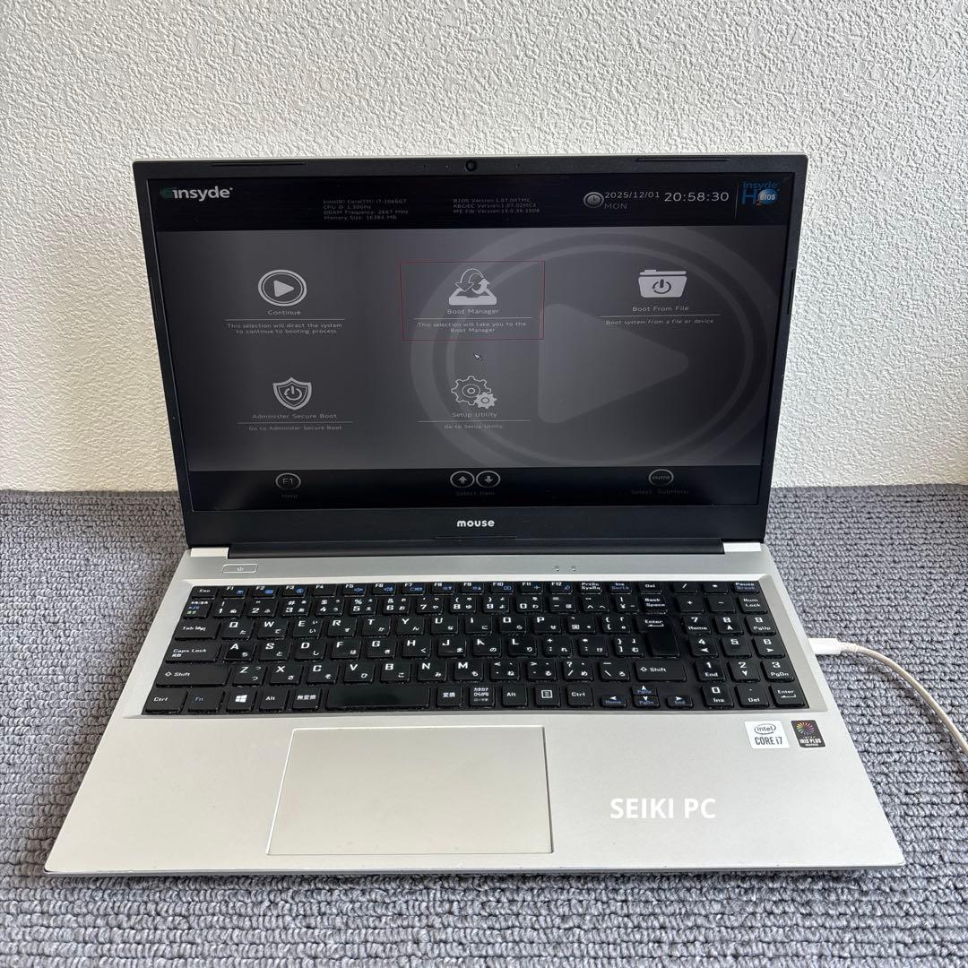 mouse B5-i7ICLAS i7第10世代　メモリ16GB #6718