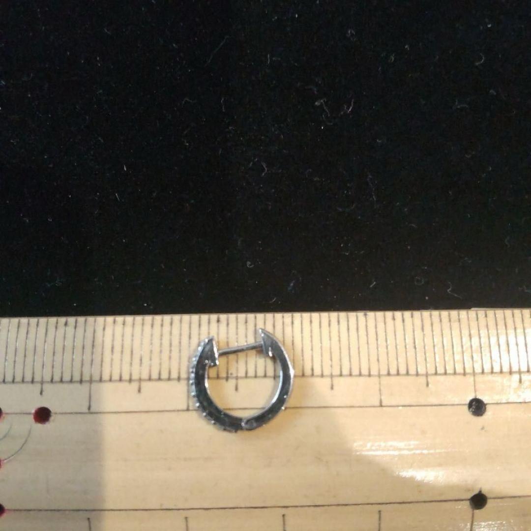 美品★Pt900 中折れ フ−プ ダイヤ 片耳 ピアス プラチナ ダイヤモンド