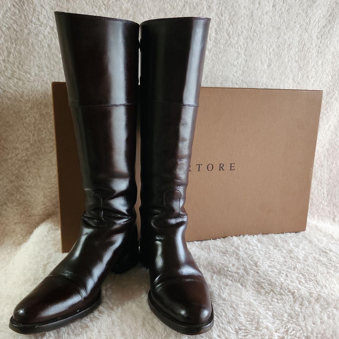 SARTOREサルトル ロングブーツ ジョッキーダークブラウン 351/2 箱付
