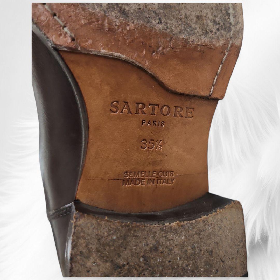 SARTOREサルトル ロングブーツ ジョッキーダークブラウン 351/2 箱付