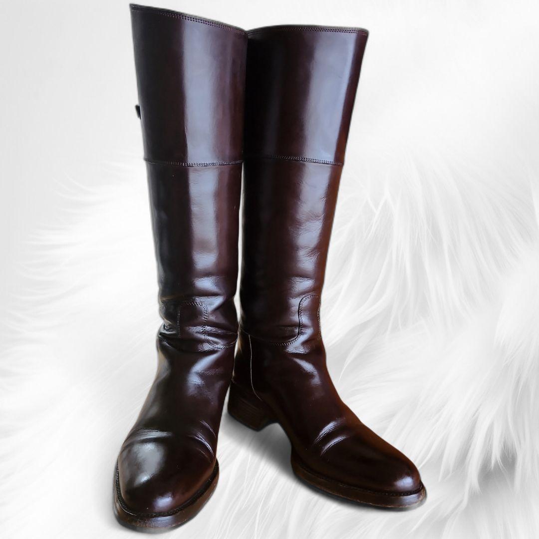 SARTOREサルトル ロングブーツ ジョッキーダークブラウン 351/2 箱付