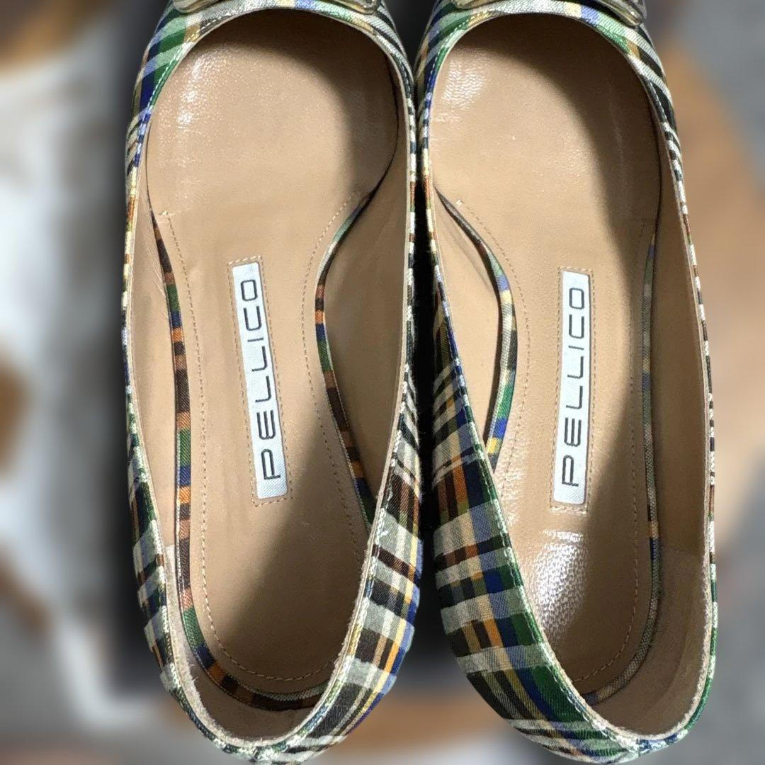 PELLICO チェック柄 ハイヒール　37サイズ