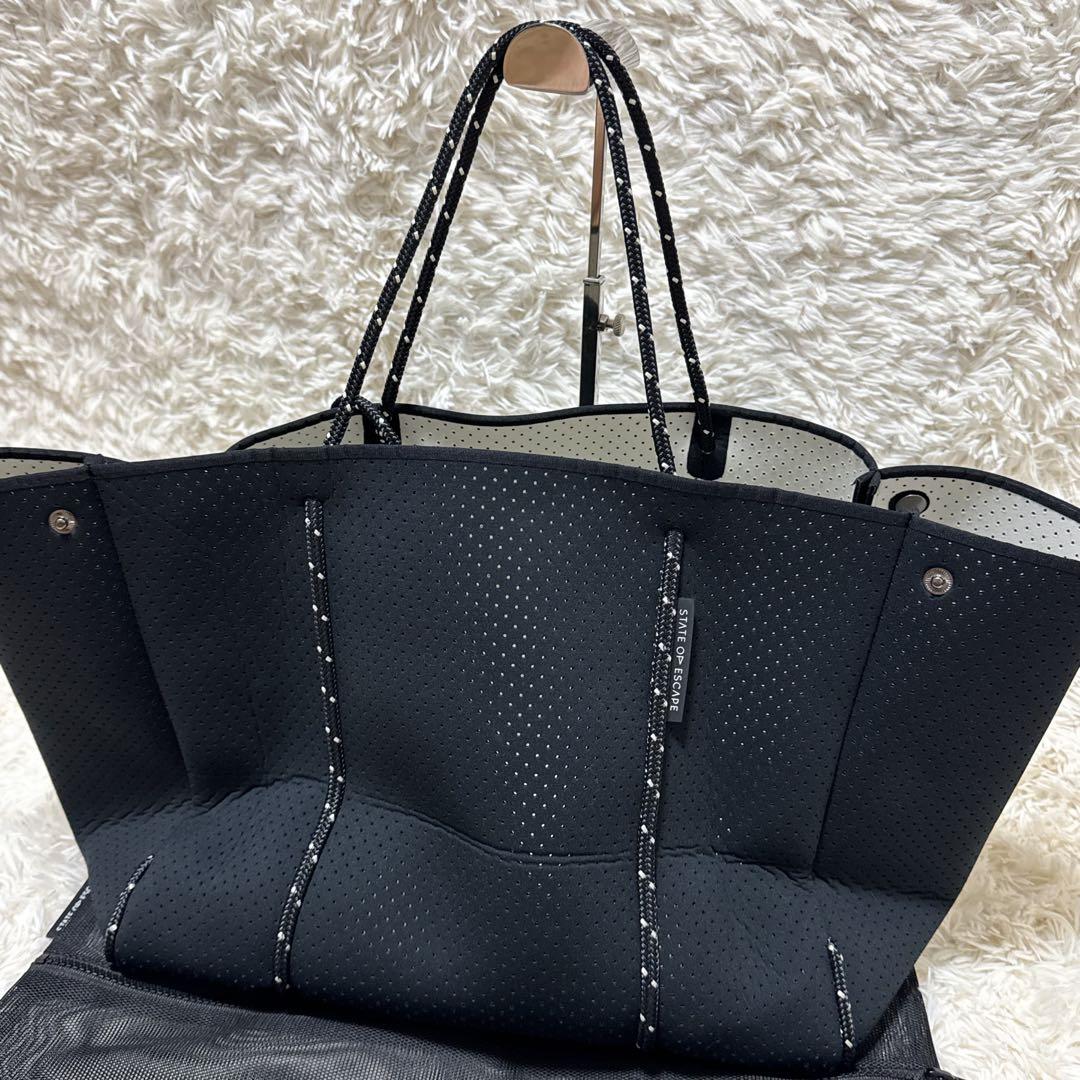 美品✨ ステイトオブエスケープ エスケープトート バイカラー 大容量 黒 白