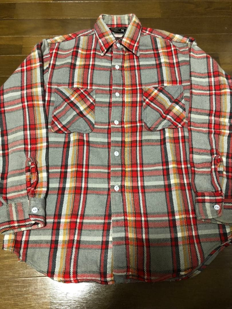 即決 レア 70s JCペニー ヘビーネルシャツ USA製