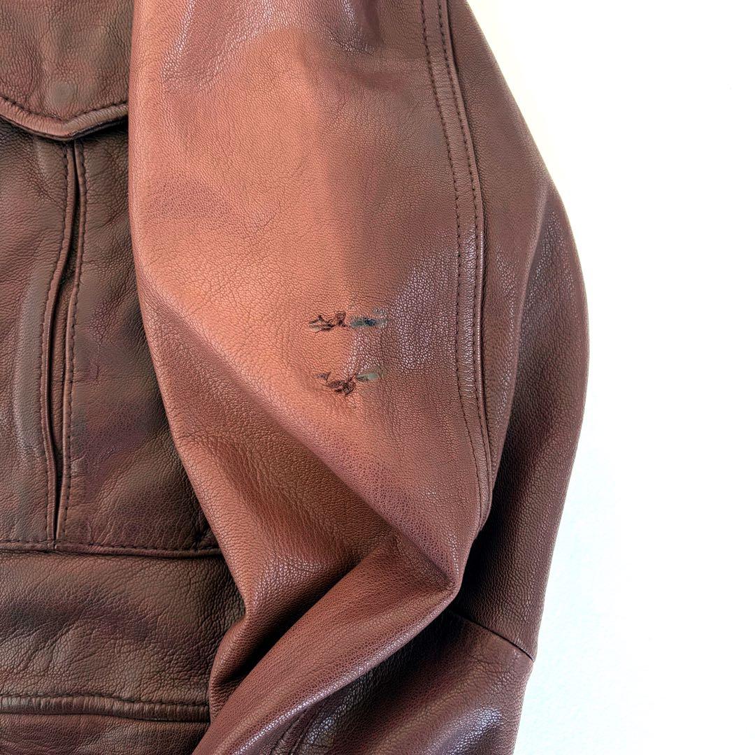 AVIREX アヴィレックス ラム レザー ジャケット Ｍ65 ミリタリー L