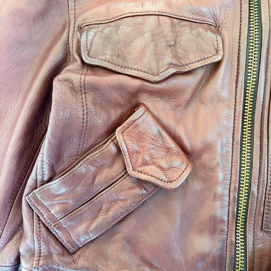 AVIREX アヴィレックス ラム レザー ジャケット Ｍ65 ミリタリー L