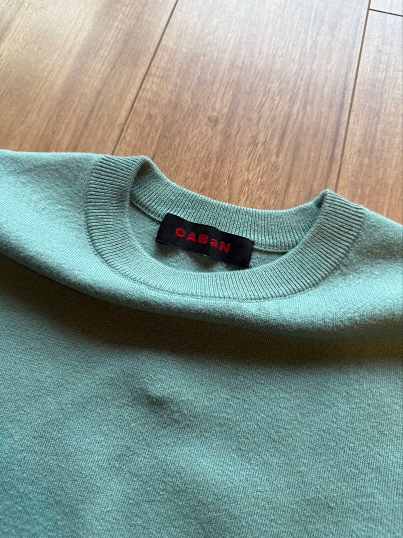 CABaN ミントグリーン コットンカシミヤ　クルーネックプルオーバー　S