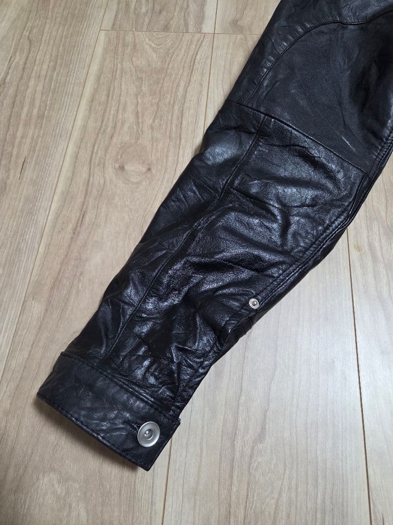 yoused　レザージャケット　リメイク　大戦モデル　本革　ブラック　サイズ1