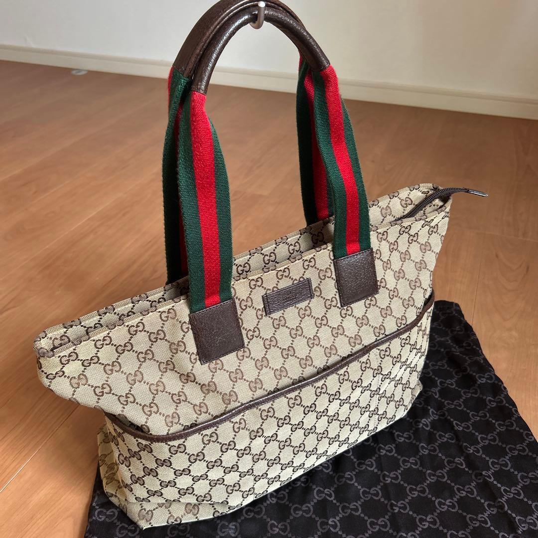 Gucci GGキャンバス　トートバッグ　マザーズバッグ