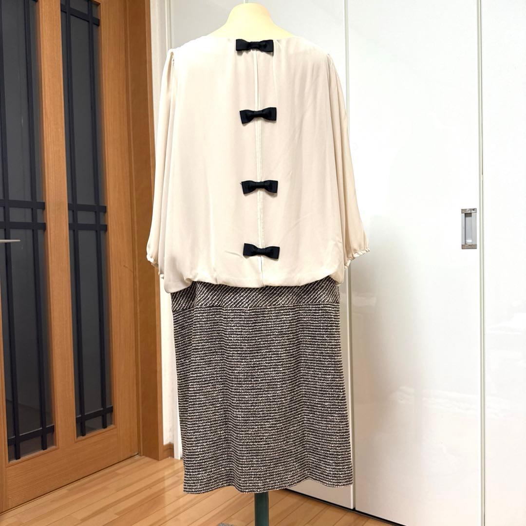 ローズティアラ ワンピース 46 ベージュ 茶