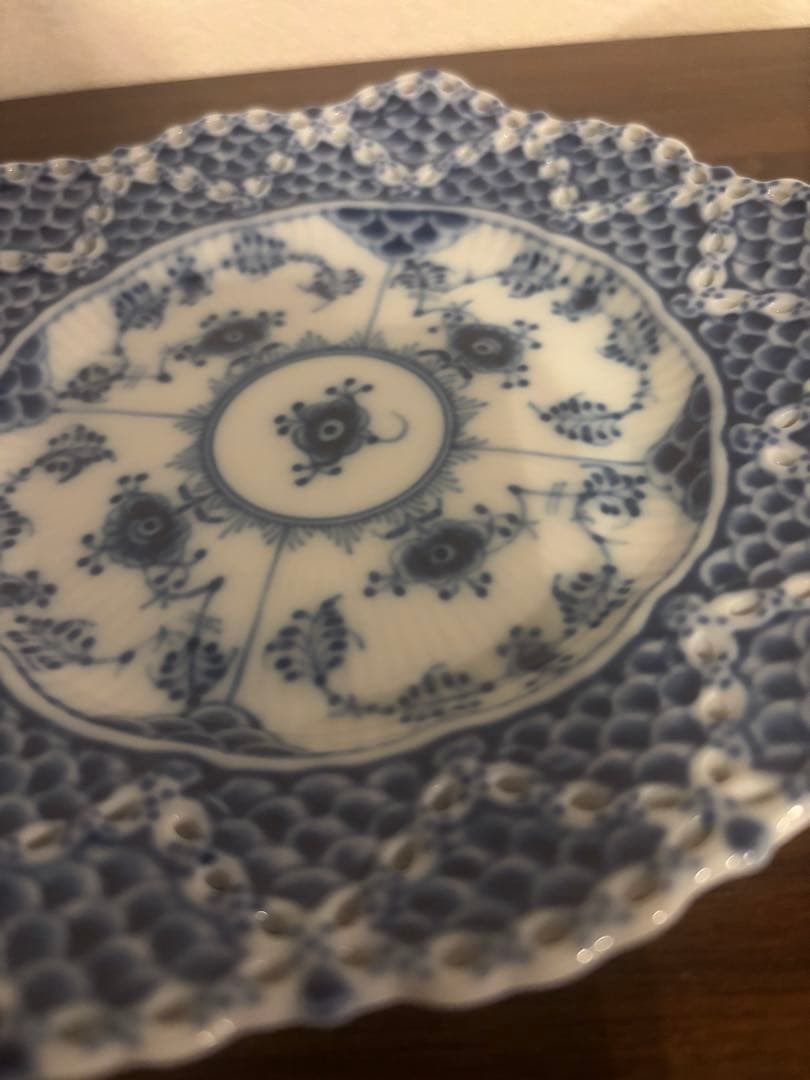 ロイヤルコペンハーゲン ブルーフルーテッド ダブルレース プレート 17cm