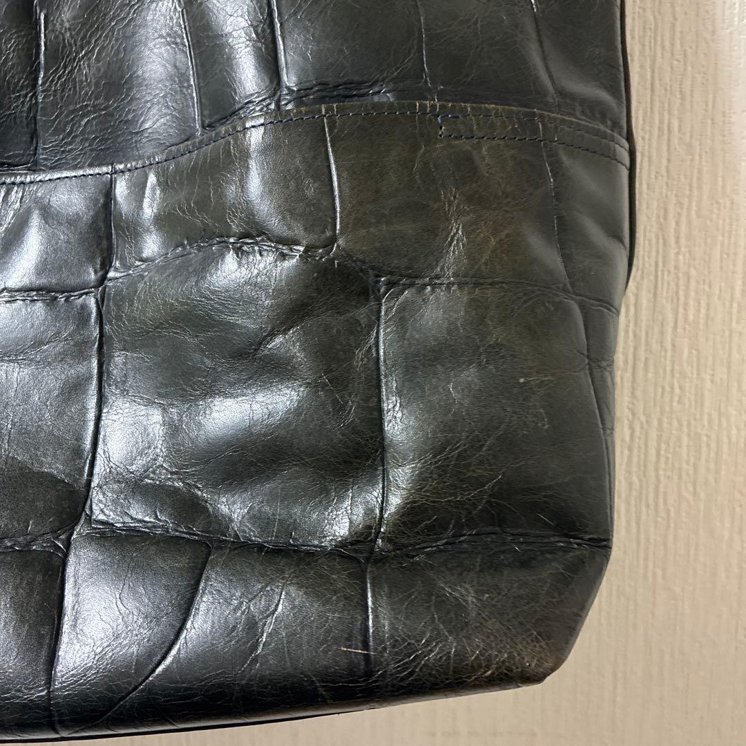 Aniary クロコ押し　アイディアルーレザー　トートバッグ　ブラック