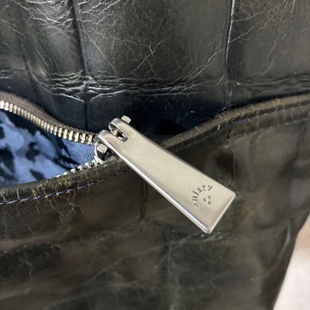 Aniary クロコ押し　アイディアルーレザー　トートバッグ　ブラック