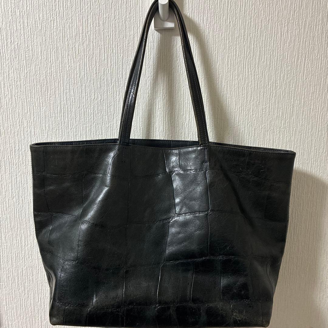 Aniary クロコ押し　アイディアルーレザー　トートバッグ　ブラック