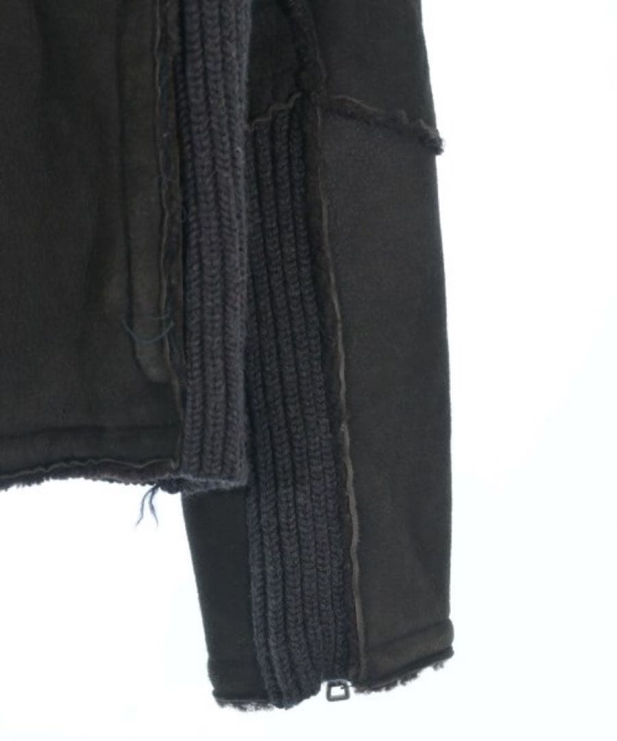 TRANSIT UOMO イタリア製ニット切替リアルラムレザームートンジャケット