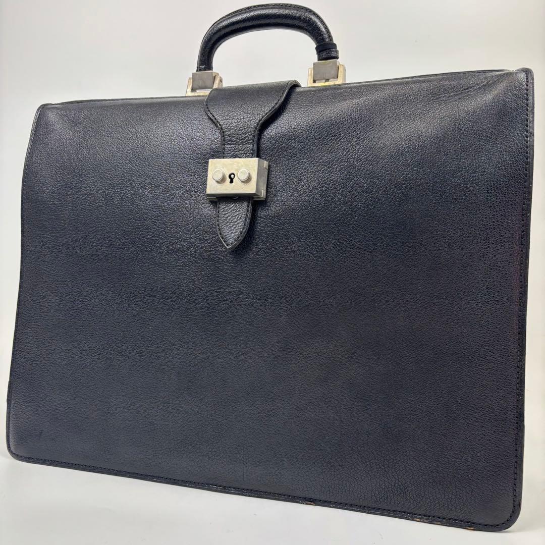 廃盤　モラビト ダレスバッグ ロゴ型押し レザー 大容量 A4 PC可 黒