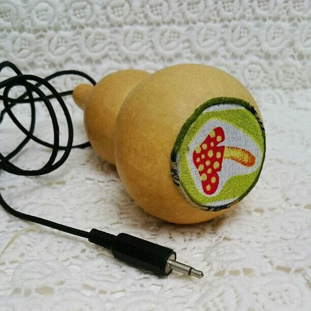 ひょうたんスピーカー キノコ柄